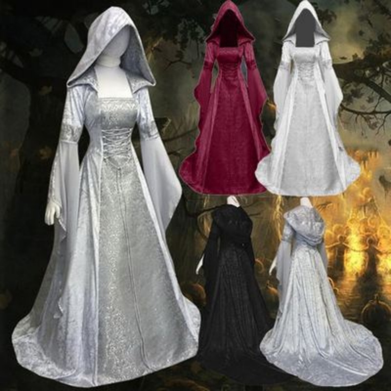 Wedding Dress - レディース コスプレ衣装 中世風 レトロスタイル ウェディングドレス 4色展開