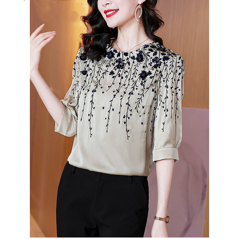 女性のためのエレガントなシルクサテンのブラウス,カジュアルな - Silk Blouse のレビューと価格