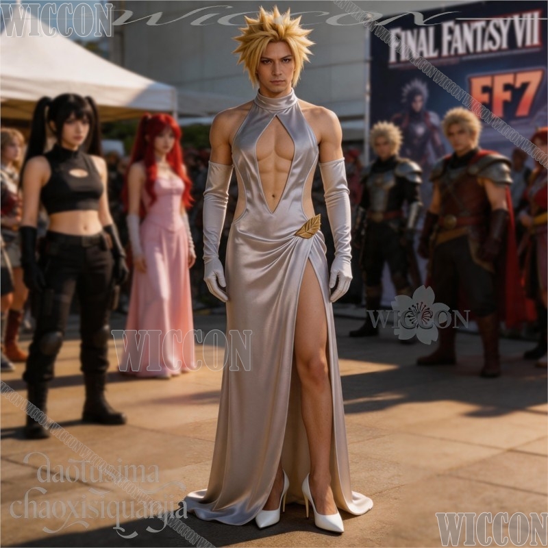 FF7 コスプレ クラウド ハイスリット ウェディングドレス - Evening Gown のレビューと価格