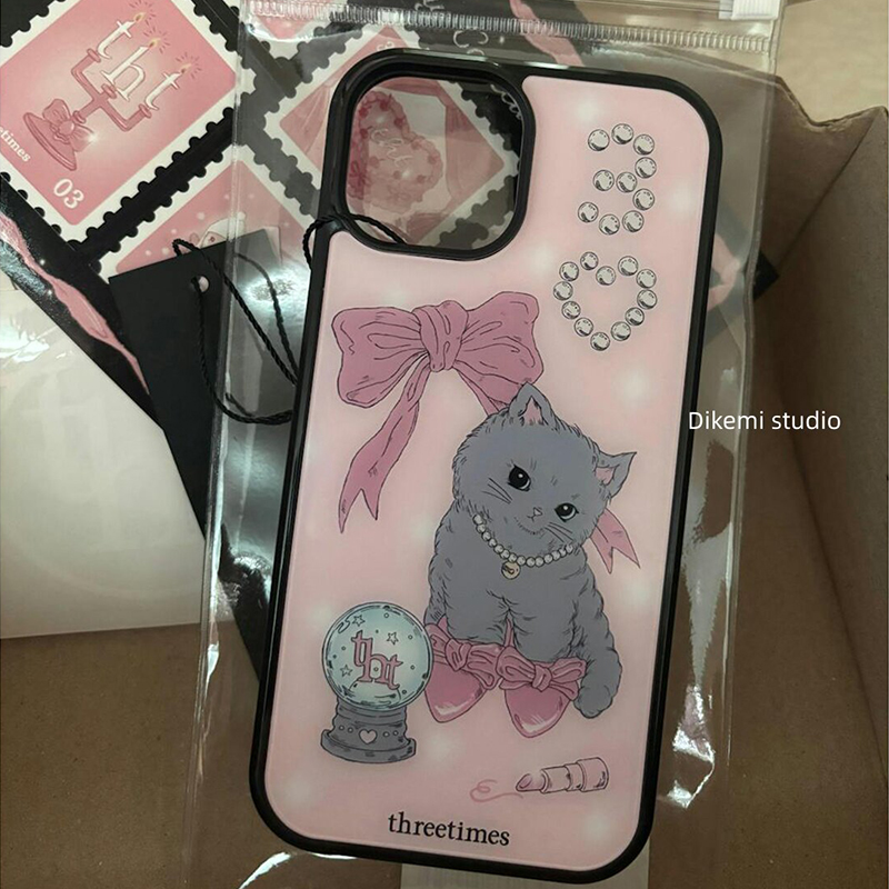 韓国ピンクのリボン付きハイヒール猫型iPhoneケース iP - Womens Heels のレビューと価格