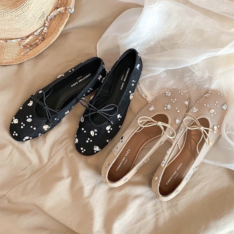 夏のエレガントな女性用キラキラ光るラインストーンボウメッシュ - Womens Heels のレビューと価格