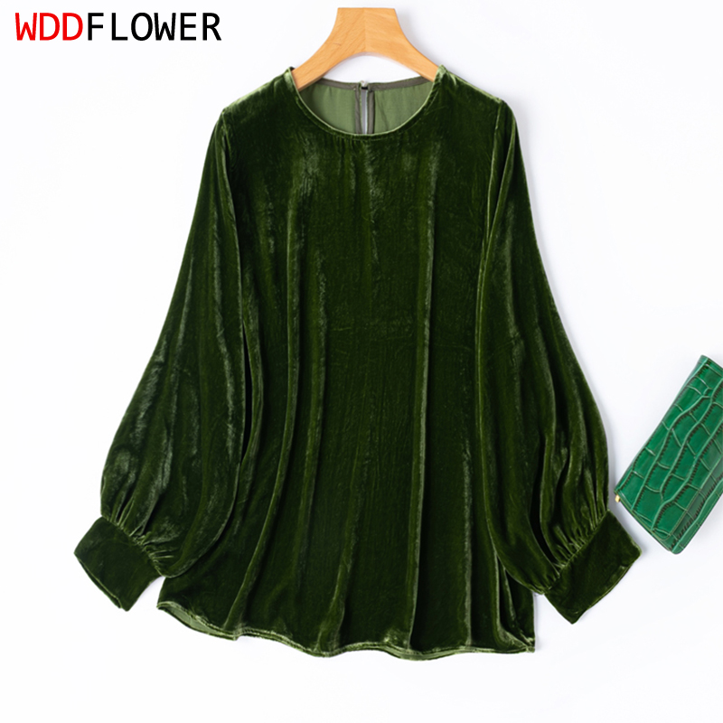 女性用シルクベルベットブラウス 100% マルベリーシルク裏 - Silk Blouse のレビューと価格
